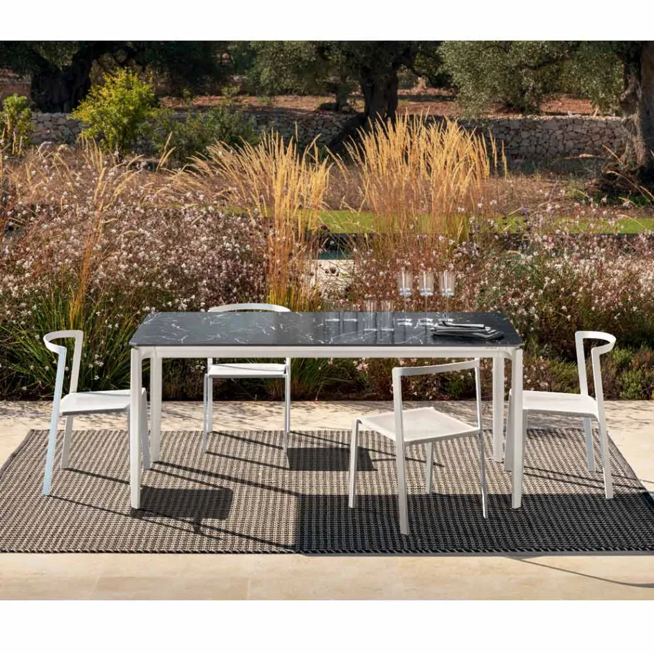 Tischplatte für den Garten-Esstisch aus Feinsteinzeug Made in Italy - Tarik Viadurini