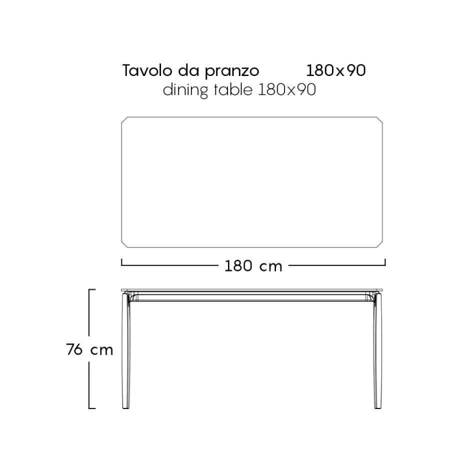 Tischplatte für den Garten-Esstisch aus Feinsteinzeug Made in Italy - Tarik Viadurini