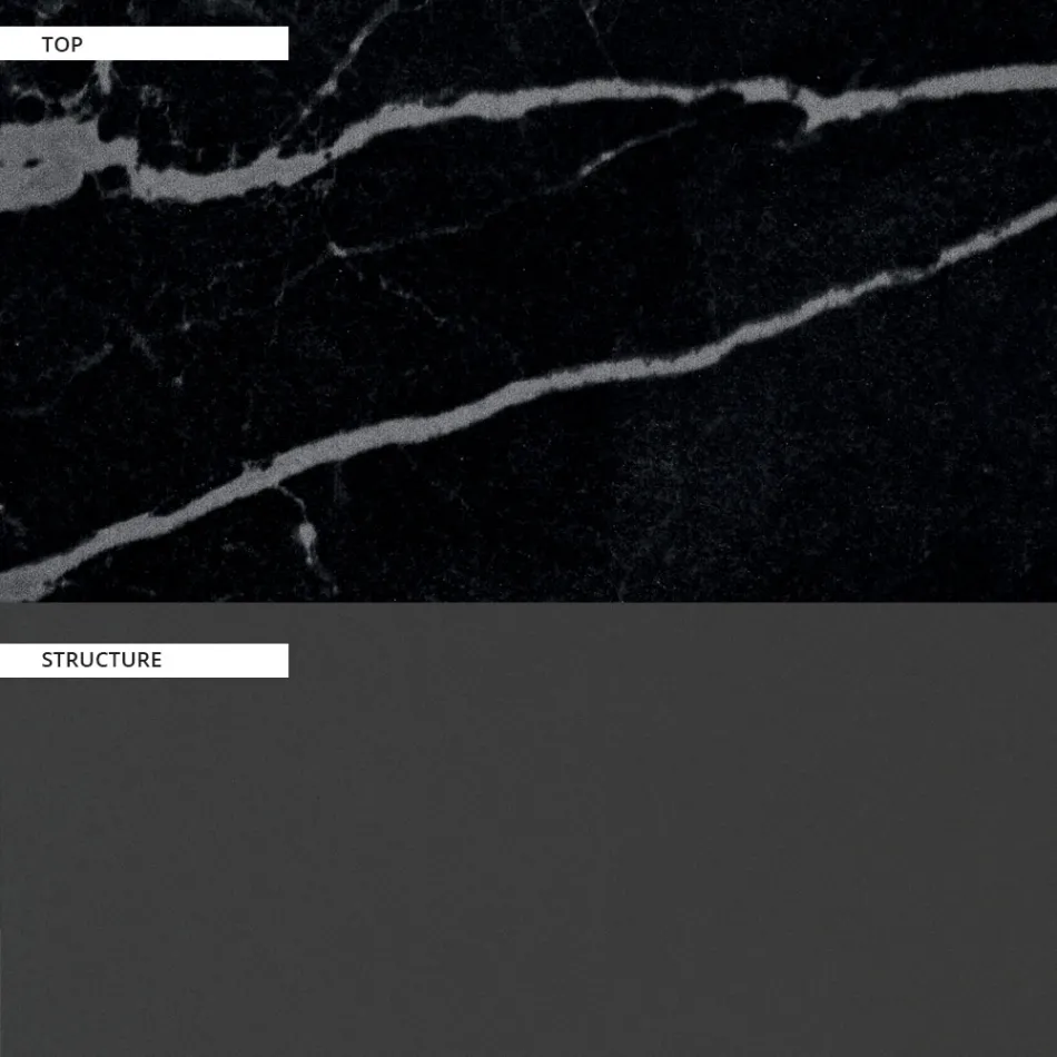 Outdoor-Esstisch aus Aluminium und Steinzeugplatte Made in Italy - Donovan Viadurini