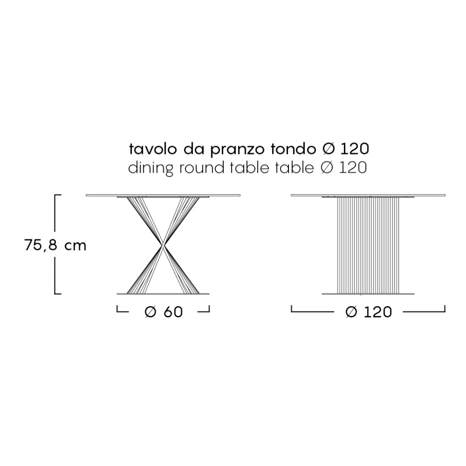 Outdoor-Esstisch aus Aluminium und Steinzeugplatte Made in Italy - Donovan Viadurini