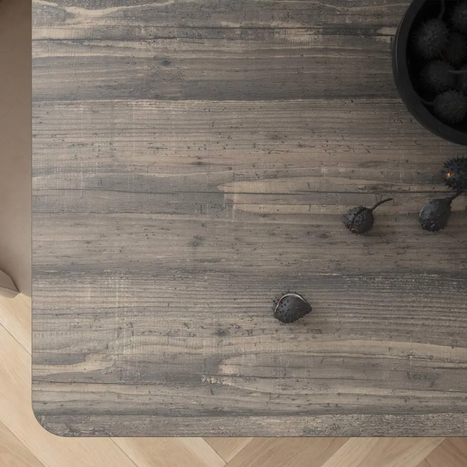 Feststehender Esstisch aus Metall und geschichtetem HPL Made in Italy - Bastiano Viadurini