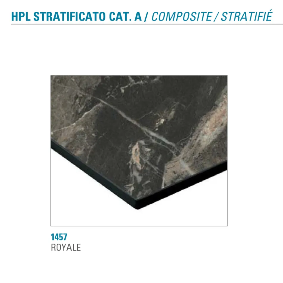 Feststehender Esstisch aus Metall und geschichtetem HPL Made in Italy - Bastiano Viadurini