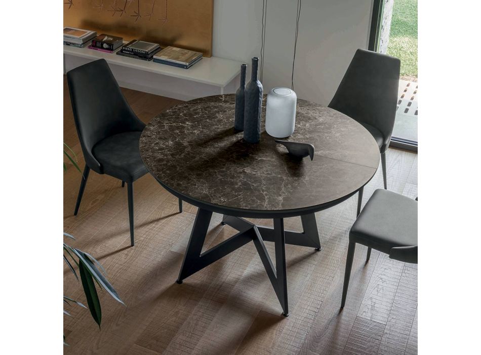 Runder Esstisch mit ausziehbarer Platte bis 180 cm Made in Italy - Muschio Viadurini
