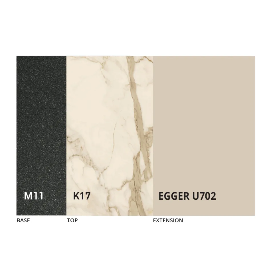 Runder Esstisch ausziehbar auf 270 cm aus Keramik Made in Italy - Muschio Viadurini