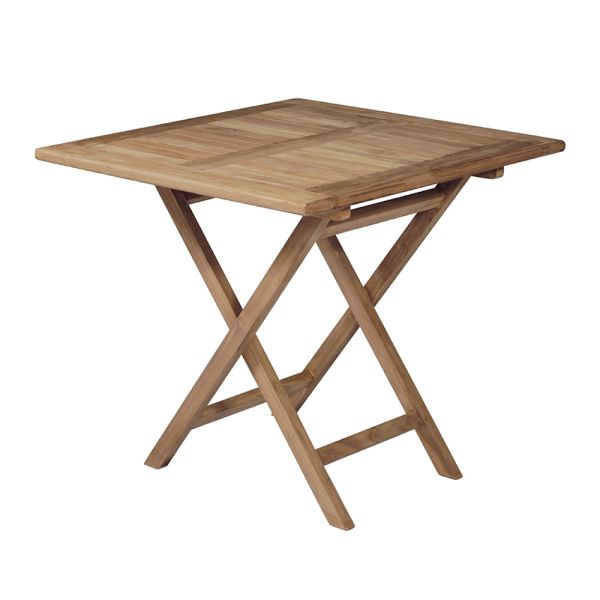 Quadratischer gartentisch 80x80 cm aus teakholz - amico