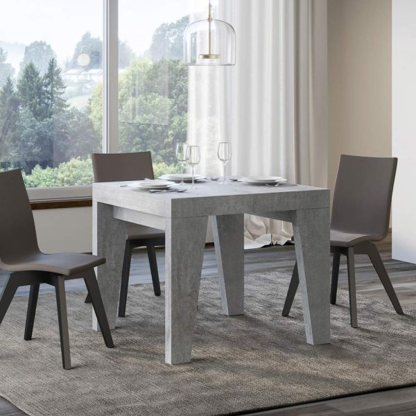 Quadratischer tisch, ausziehbar auf 246 cm, aus holz, hergestellt in italien – blume