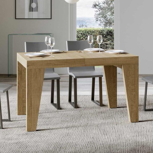Quadratischer tisch, ausziehbar auf 440 cm, aus holz, hergestellt in italien – blume