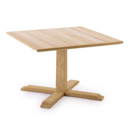 Quadratischer Gartentisch aus hohem oder niedrigem Teakholz Made in Italy - Oracle Viadurini