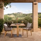 Quadratischer Gartentisch aus Teak und Metall - Marie Viadurini