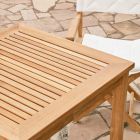 Quadratischer Gartentisch aus Teakholz Made in Italy - Sleepy Viadurini
