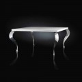 Design Tisch viereckig aus MDF und Stahl verchromt Luigi