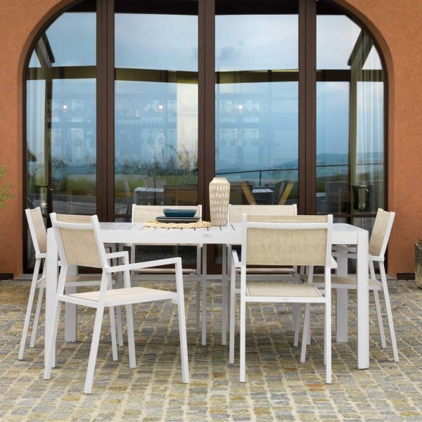 Rechteckiger tisch ausziehbar auf 240 cm für den außenbereich aus aluminium - sheet