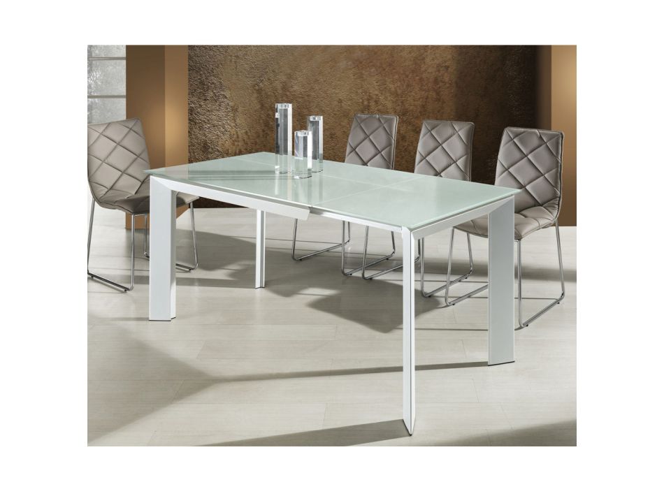 Rechteckiger Tisch bis 220 cm weiß opak Jordy Viadurini