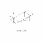 Ausziehbarer rechteckiger Tisch aus transparentem Glas Made in Italy - Sopot Viadurini