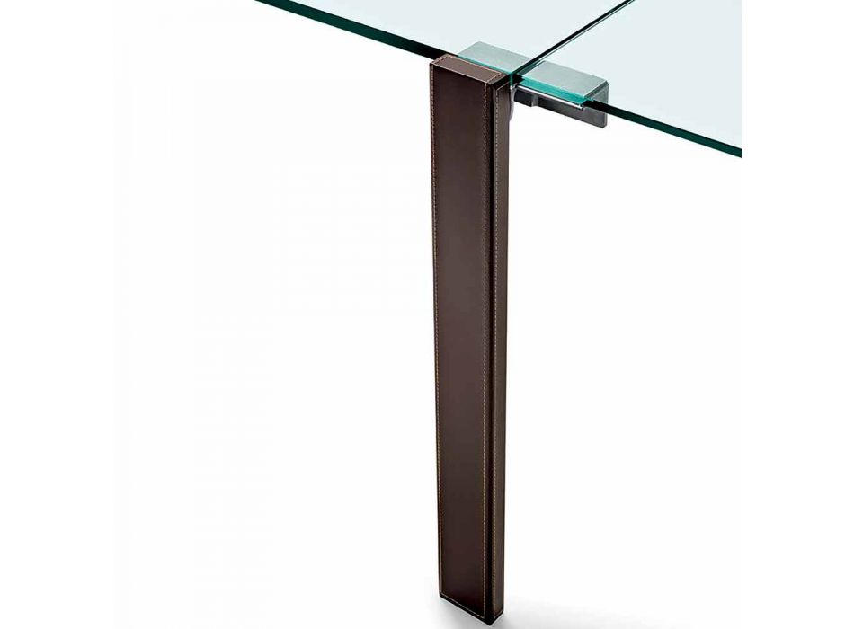 Ausziehbarer rechteckiger Tisch aus transparentem Glas Made in Italy - Sopot