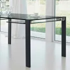Ausziehbarer rechteckiger Tisch aus transparentem Glas Made in Italy - Sopot Viadurini