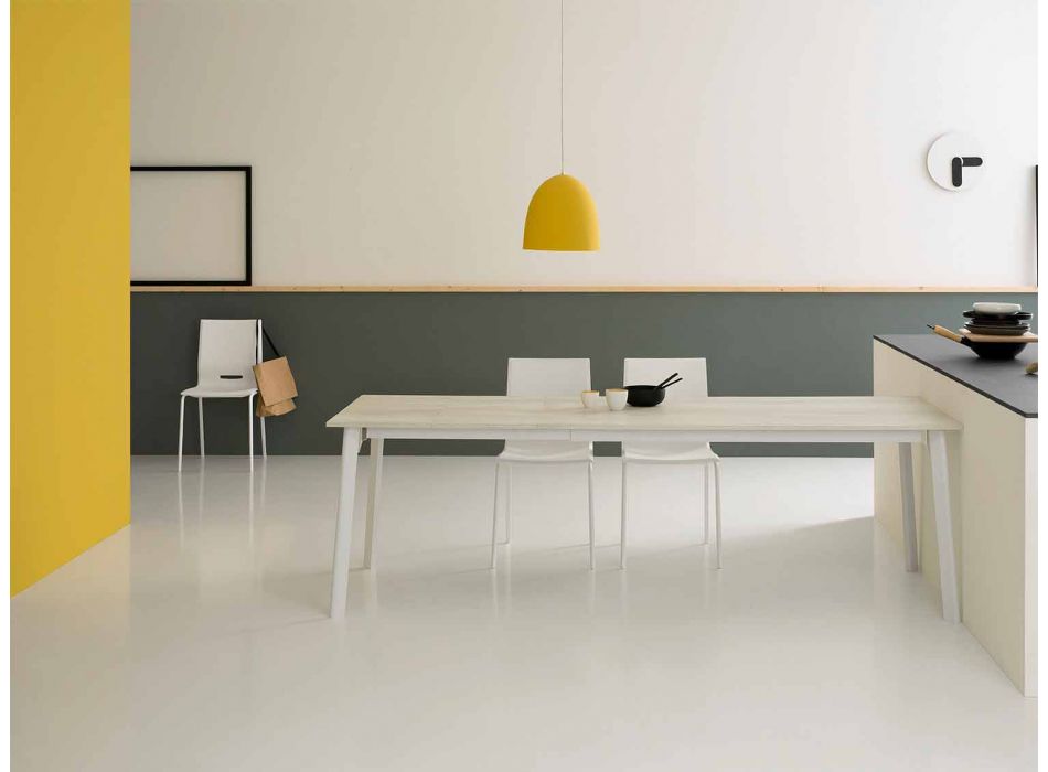 Moderner ausziehbarer rechteckiger Tisch mit 6/8 Sitzplätzen - Sellia Basic Viadurini
