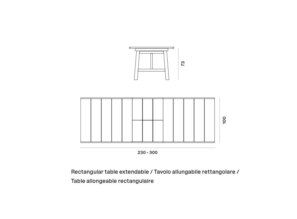 Rechteckiger ausziehbarer Tisch für den Außenbereich aus Teak Made in Italy - Oracle Viadurini