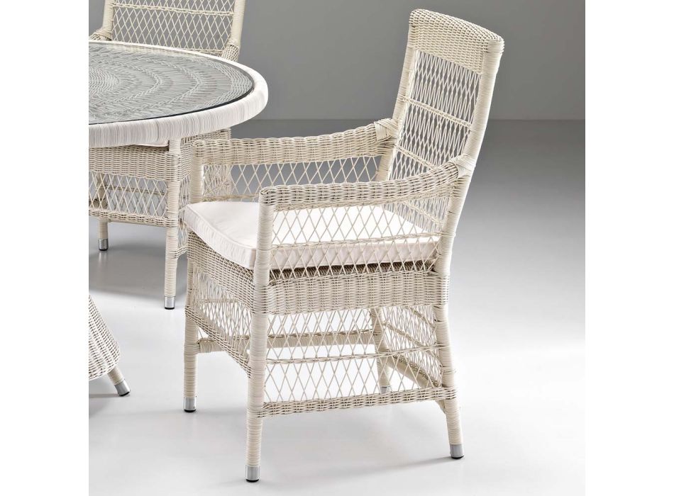 Rechteckiger Gartentisch mit 2 Sesseln und 4 Stühlen - Gigi Viadurini