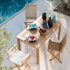 Rechteckiger Gartentisch mit Teakholzgestell Made in Italy - Sleepy Viadurini