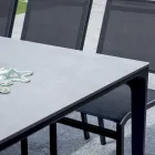 Rechteckiger Gartentisch aus Aluminium und Steingut - Lunara Viadurini