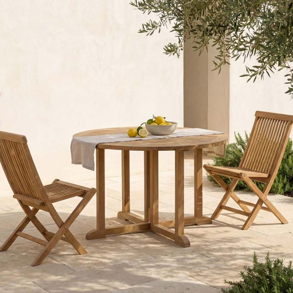 Klappbarer gartentisch aus teak - yggdrasil