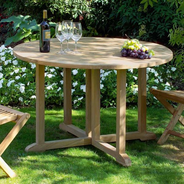 Klappbarer gartentisch aus teak - yggdrasil