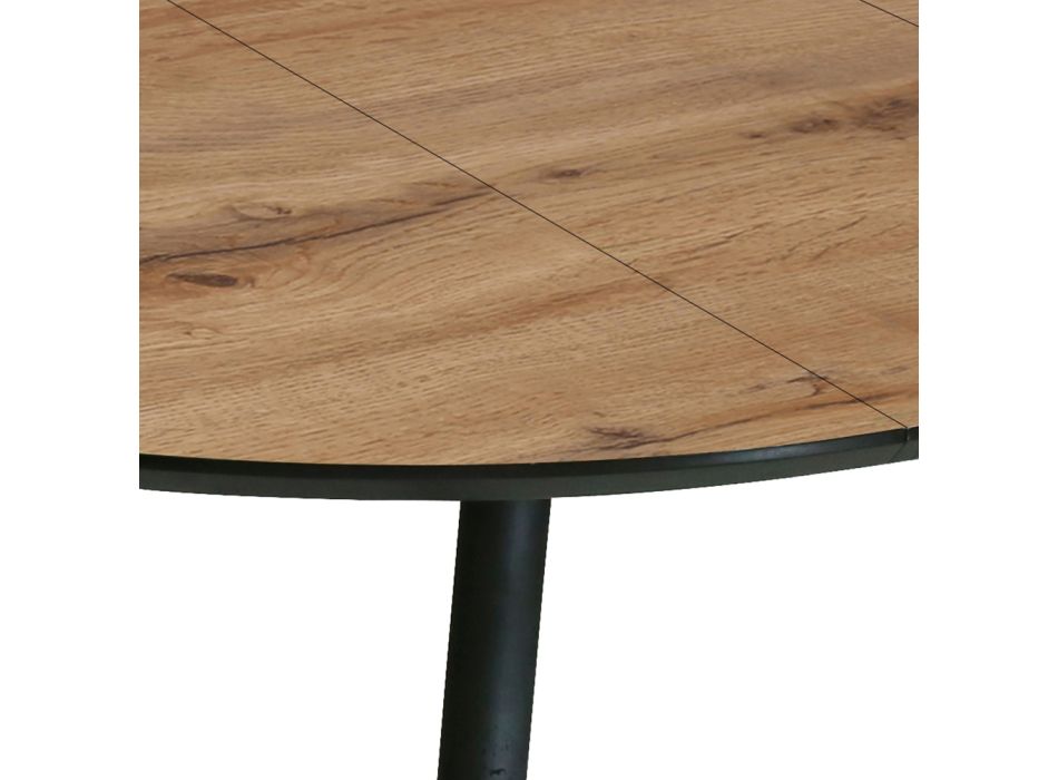Runder Tisch, ausziehbar auf 150 cm, helles Walnuss-Finish – Capone Viadurini