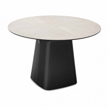 Runder Tisch ausziehbar bis 160 cm aus Keramik Made in Italy - Connubia Hey Gio Viadurini