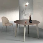 Ausziehbarer runder Tisch aus Canaletto-Nussbaumfurnier - Tonico Viadurini