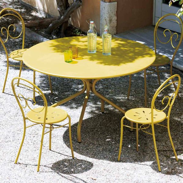Runder gartentisch aus verzinktem stahl made in italy - selvaggia