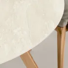 Runder Gartentisch aus Chianca-Keramik von Ostuni Made in Italy - Pegaso Viadurini