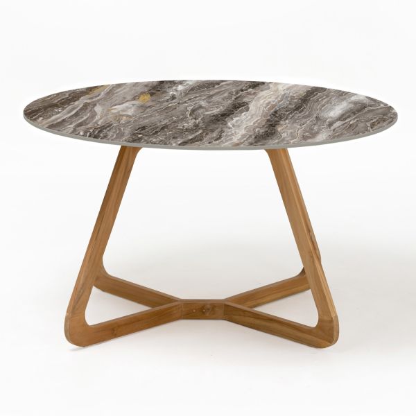 Runder gartentisch aus orobico luxe-keramik made in italy - pegaso