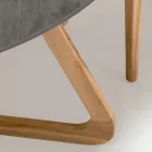 Runder Außentisch aus grauer Steinkeramik Made in Italy - Pegaso Viadurini