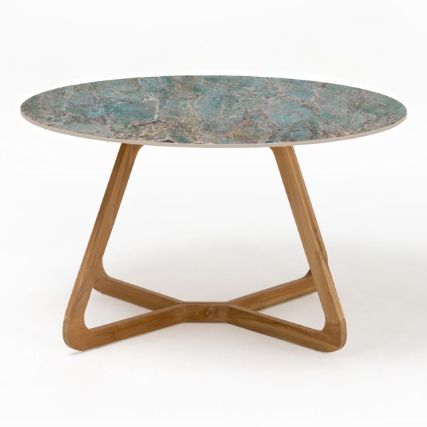 Runder gartentisch aus santos-keramik made in italy - pegaso