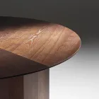 Runder Esstisch aus eschenfurniertem Sperrholz - Libra Viadurini