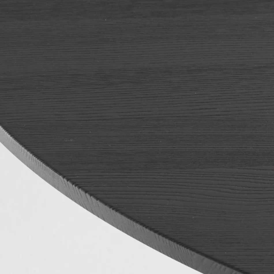 Runder Esstisch aus eschenfurniertem Sperrholz - Libra Viadurini