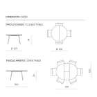 Runder Sechssitzer-Tisch mit MDF-Platte und Metallgestell - Croma Viadurini