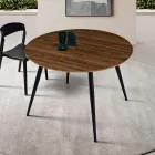 Runder Sechssitzer-Tisch mit MDF-Platte und Metallgestell - Croma Viadurini