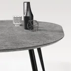Runder Sechssitzer-Tisch mit MDF-Platte und Metallgestell - Croma Viadurini