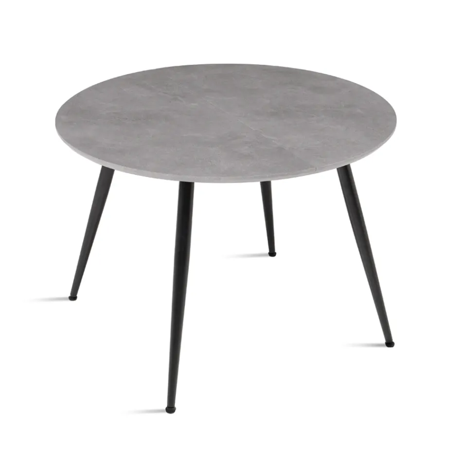 Runder Sechssitzer-Tisch mit MDF-Platte und Metallgestell - Croma Viadurini