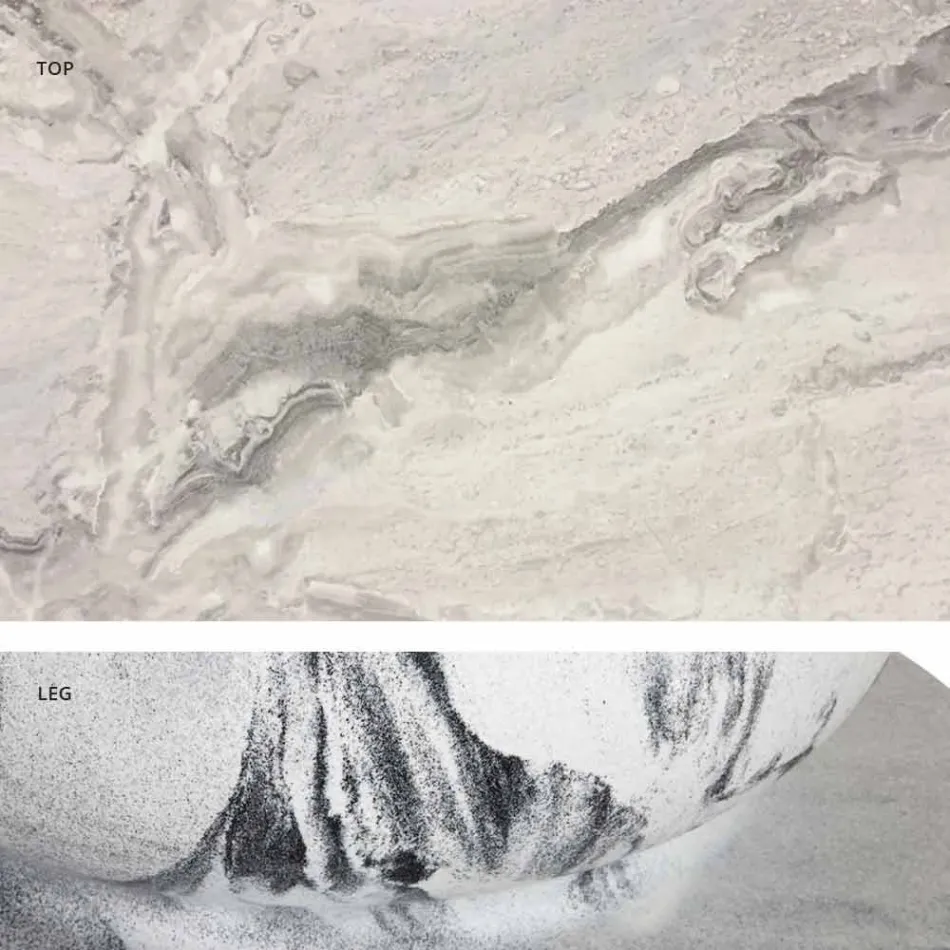 Runder Tisch im klassischen Design mit Platte aus Ø140 und HPL - 19. Jahrhundert von Slide Viadurini