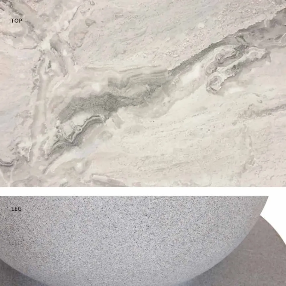 Runder Tisch im klassischen Design mit Platte aus Ø140 und HPL - 19. Jahrhundert von Slide Viadurini