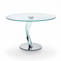 Runder Tisch in modernem Design aus extra klarem Glas made in Italy - Akka