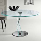 Runder Tisch in modernem Design aus extra klarem Glas made in Italy - Akka Viadurini