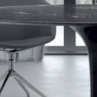 Moderner runder Tisch aus Carrara-Marmor und Marquinia, hergestellt in Italien – Dollars Viadurini