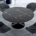 Moderner runder Tisch aus Carrara-Marmor und Marquinia, hergestellt in Italien – Dollars Viadurini
