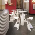 Runder Tisch aus Polyethylen Slide Hoplà (H110) hpl-Platte in Italien hergestellt Viadurini