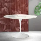 Saarinen Tulip Rundtisch H 74 cm in Florim Statuario Mattkeramik - Scharlachrot Viadurini