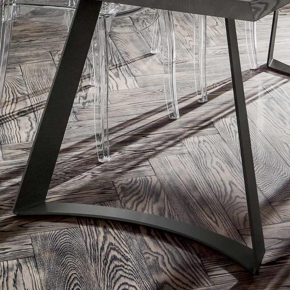 Esstisch mit entrindeter Eichenplatte, hergestellt in Italien – Pinocchio Viadurini